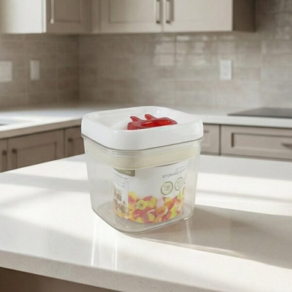 airtight storage container with red lid (1 pc)