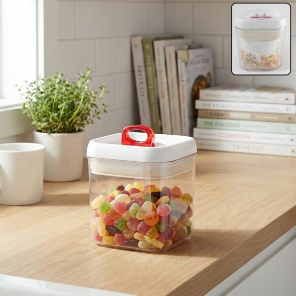 airtight storage container with red lid (1 pc)