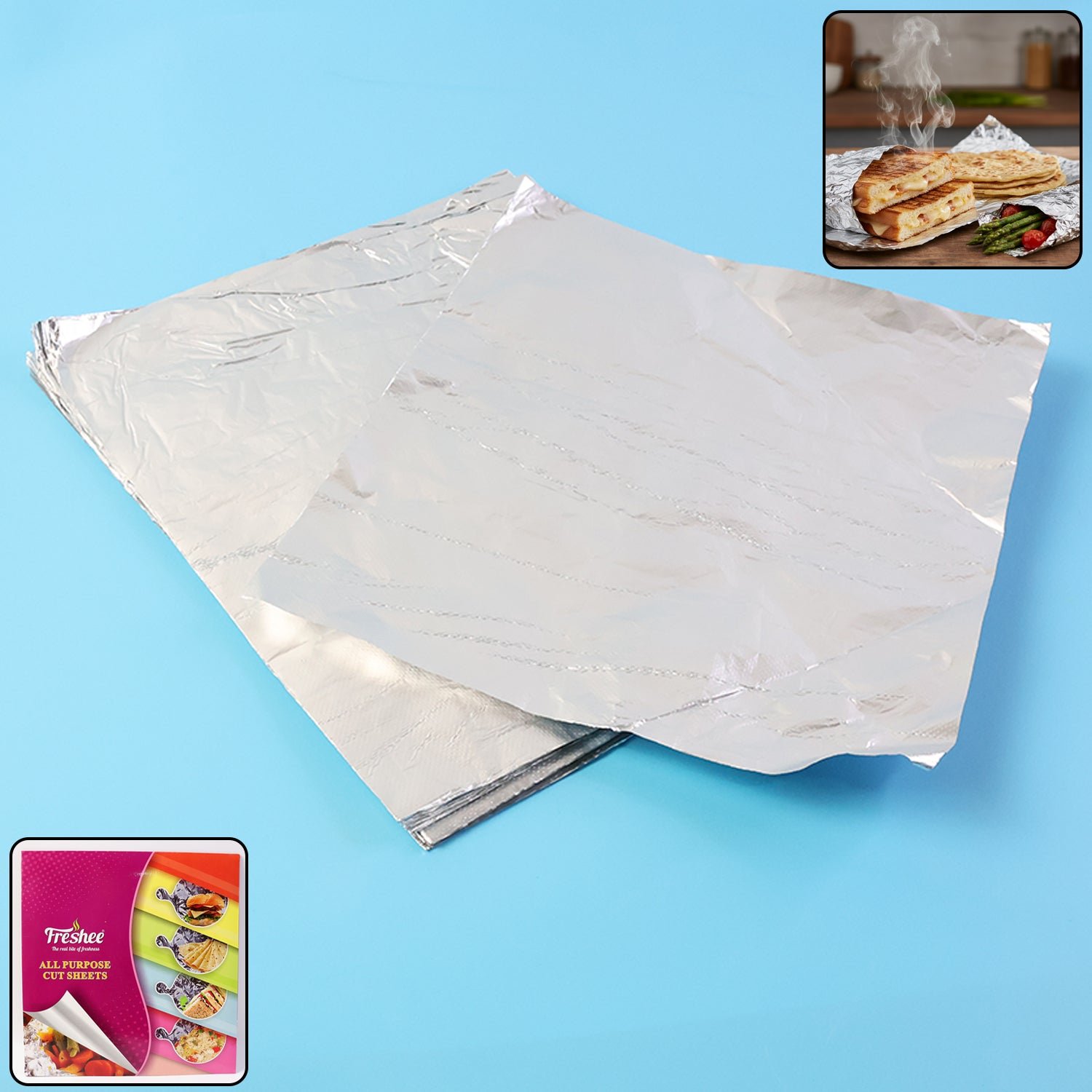 aluminium foil cut sheets 220Ã—250 mm â€“ 50 sheets