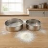 stainless steel fine mesh atta chalni sieve set (2 pc set)