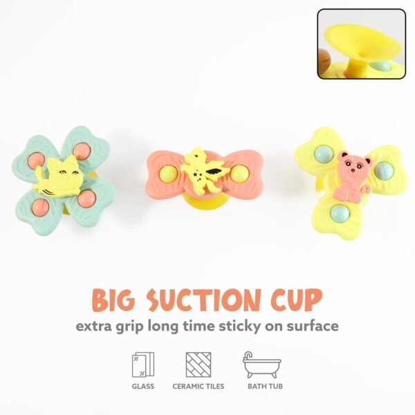 buzzy baby spinner toy set â€“ suction cup spinning toys (3 pc set)
