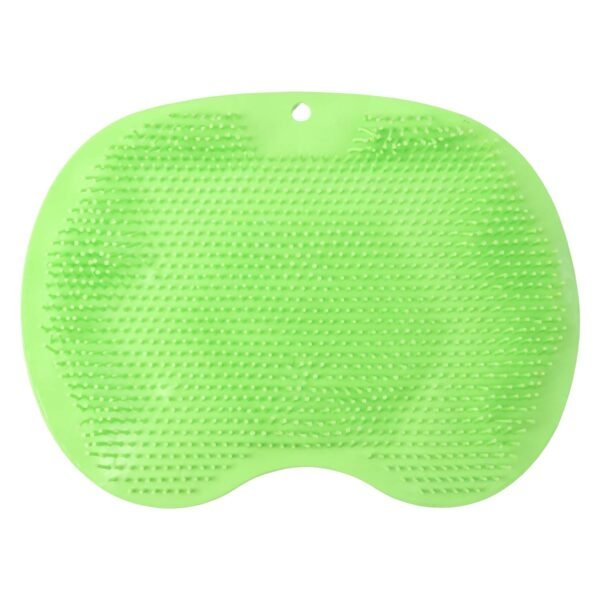 green silicone bath massage cushion â€“ suction cup exfoliating foot scrubber & mat