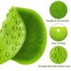 green silicone bath massage cushion â€“ suction cup exfoliating foot scrubber & mat