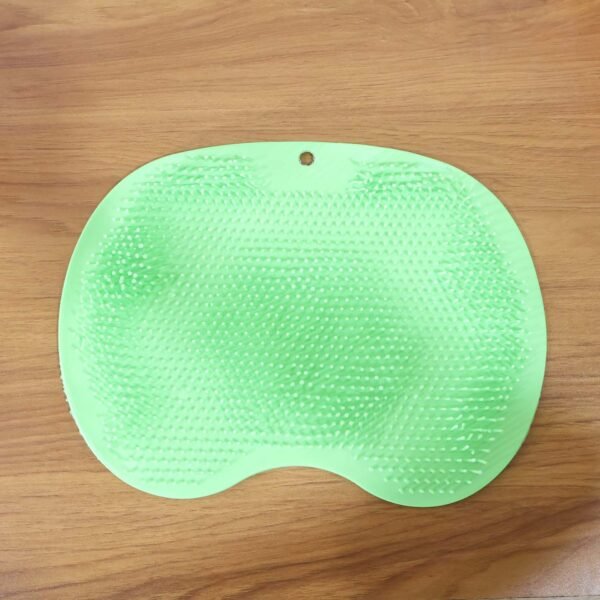 green silicone bath massage cushion â€“ suction cup exfoliating foot scrubber & mat