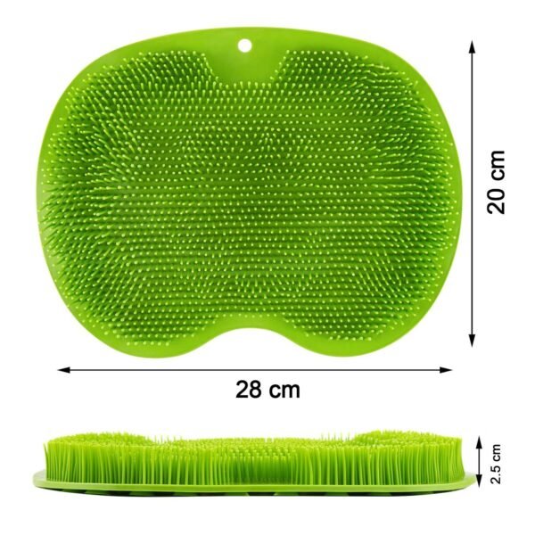 green silicone bath massage cushion â€“ suction cup exfoliating foot scrubber & mat
