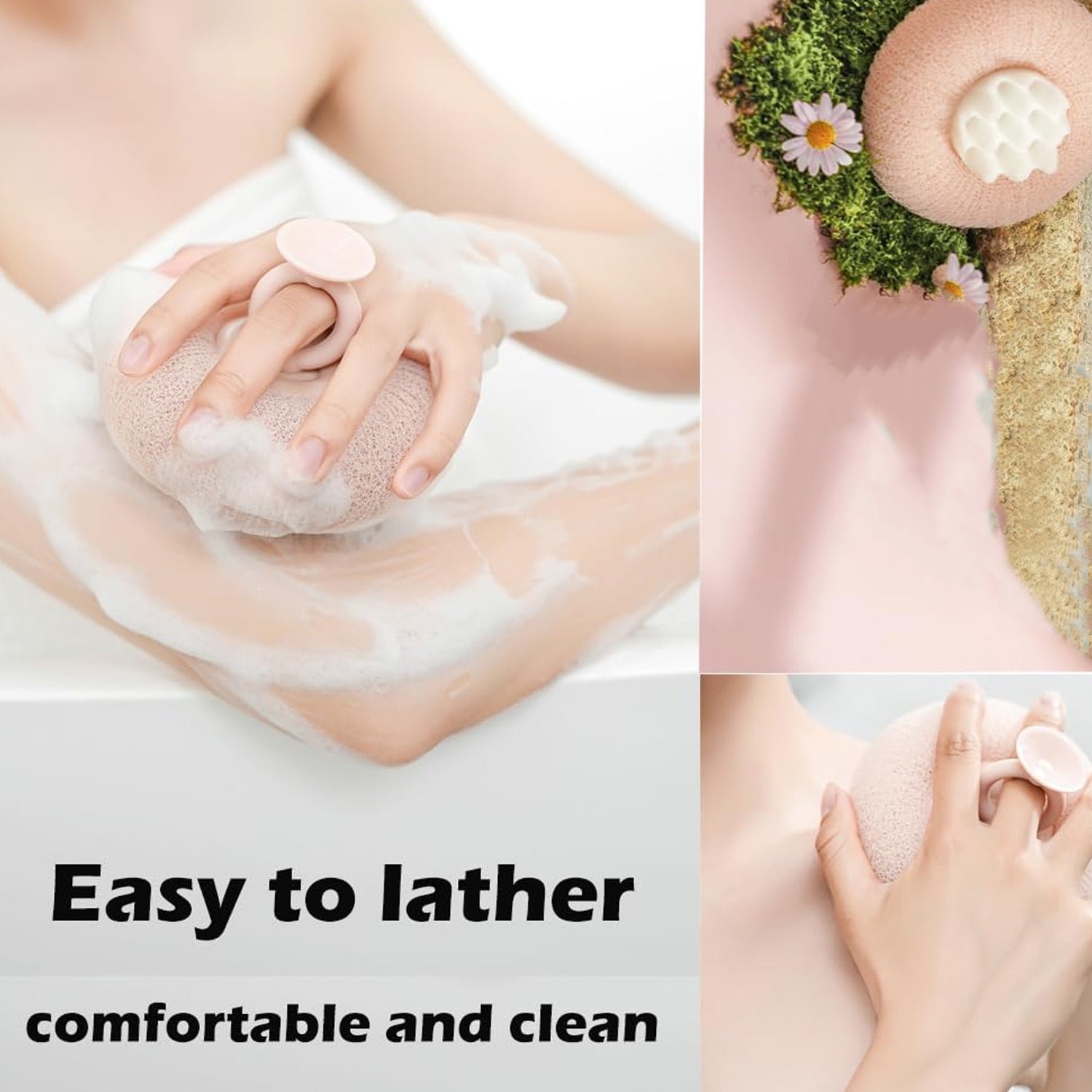 premium soft exfoliating round bath scrubber (1 pc) premium soft exfoliating round bath scrubber (1 pc)