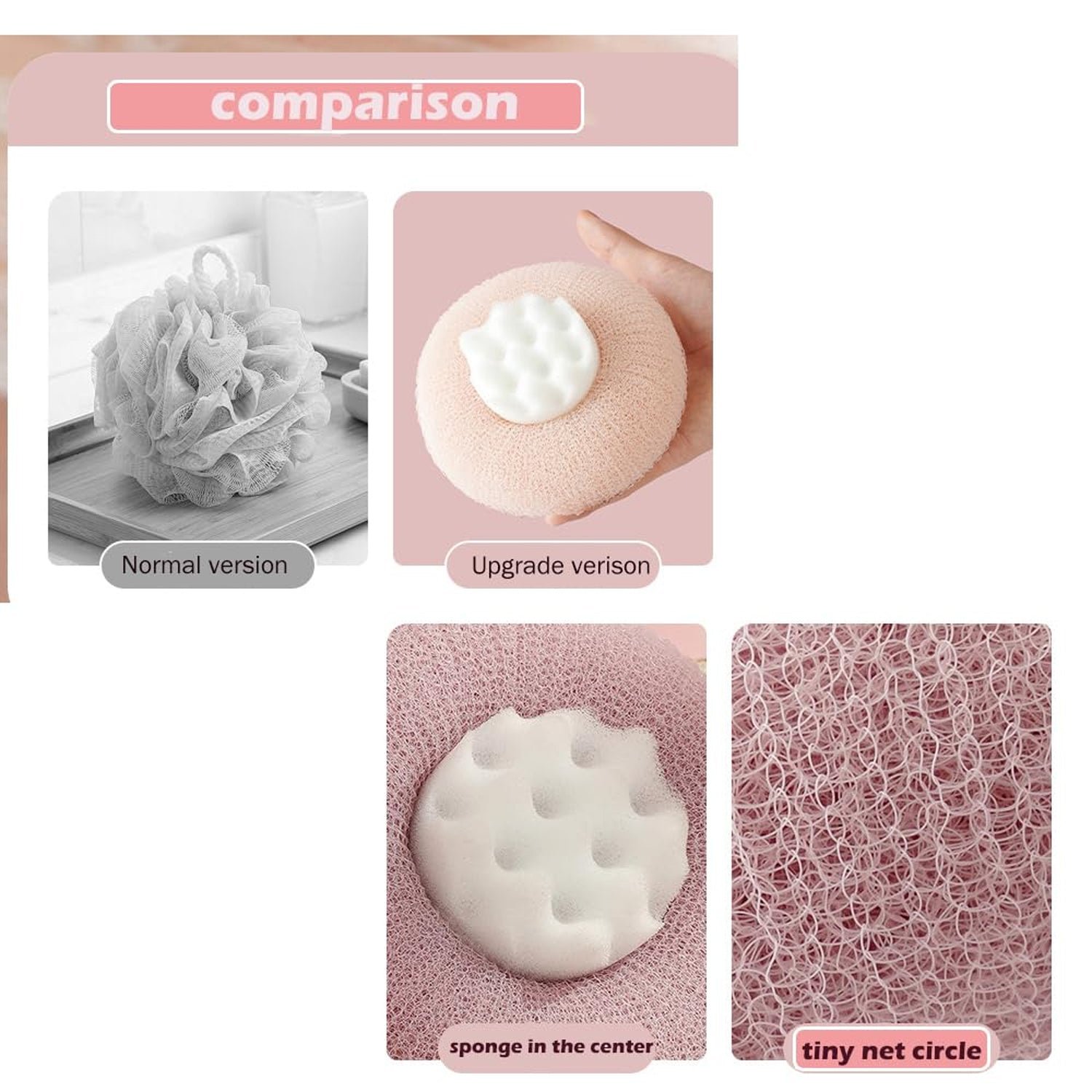 premium soft exfoliating round bath scrubber (1 pc) premium soft exfoliating round bath scrubber (1 pc)
