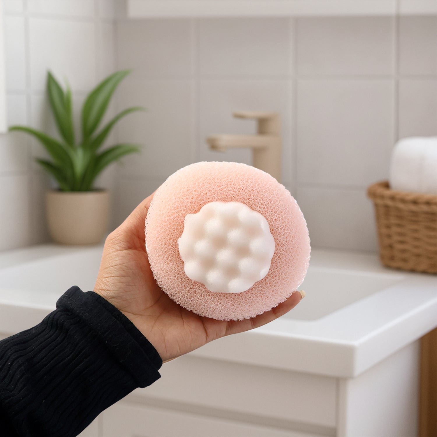 premium soft exfoliating round bath scrubber (1 pc) premium soft exfoliating round bath scrubber (1 pc)