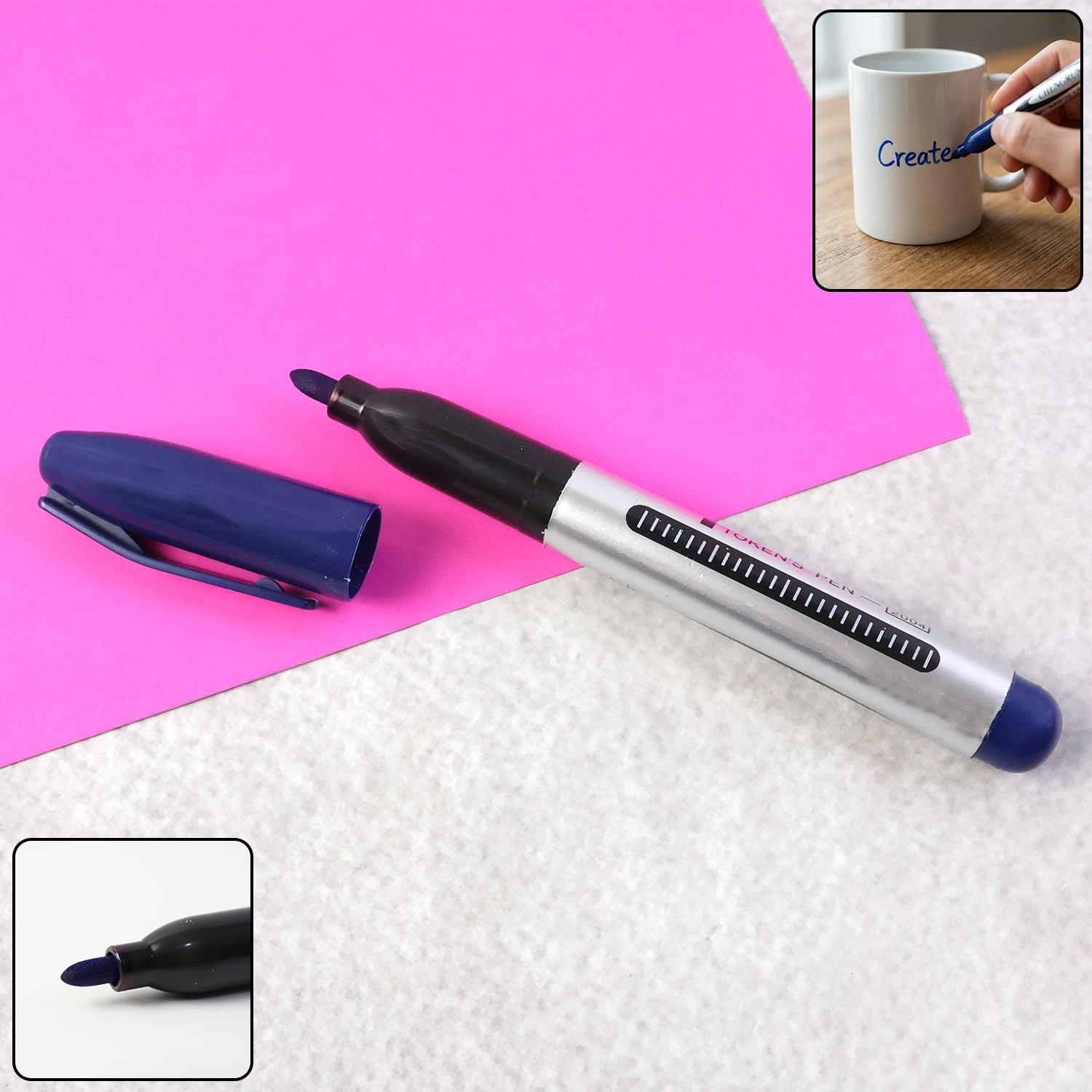 premium permanent blue marker pen (1 pc)