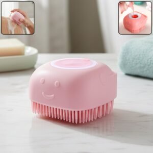 silicone massage bath body brush with built in soap dispenser (1 pc)
