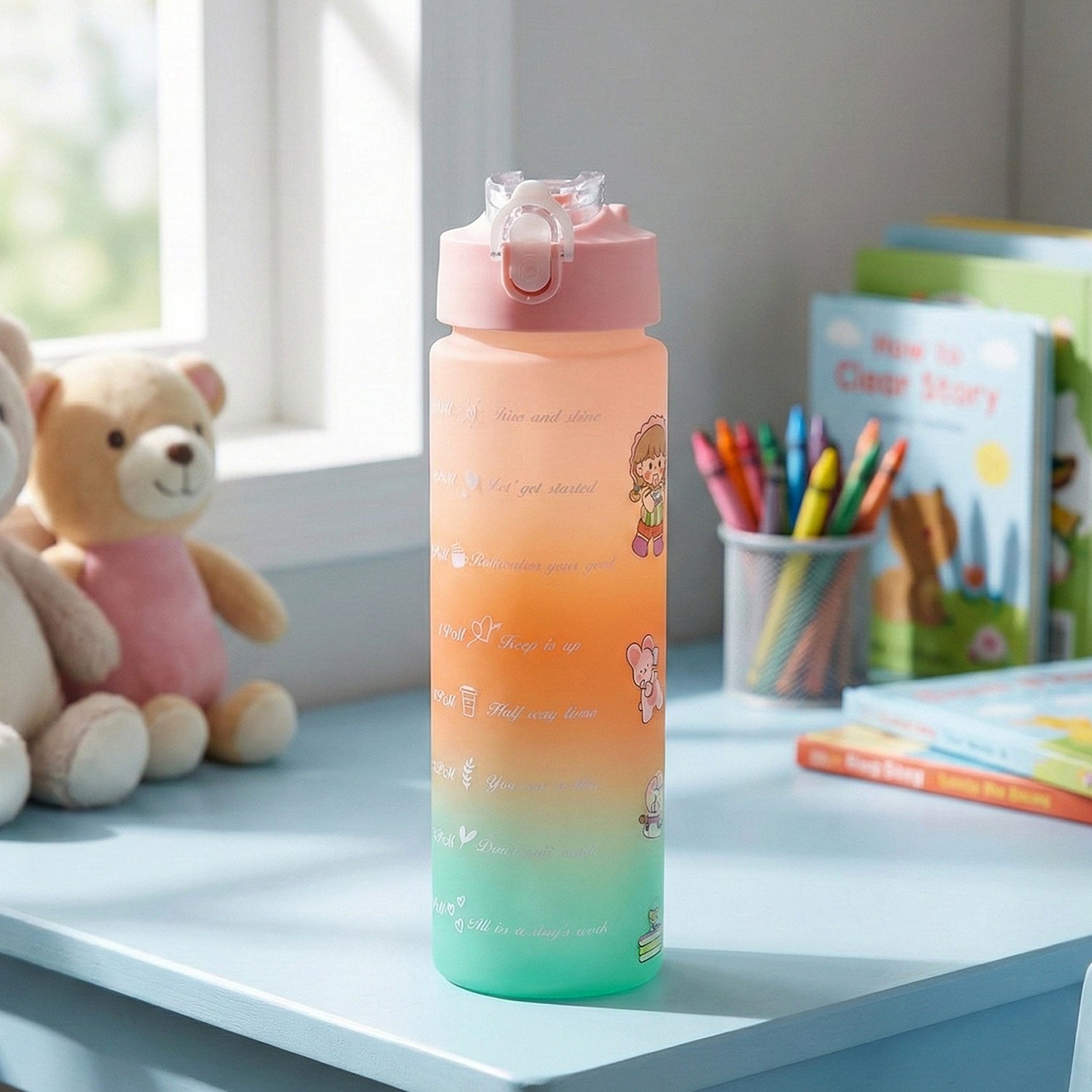 motivational gradient water bottle (900 ml)