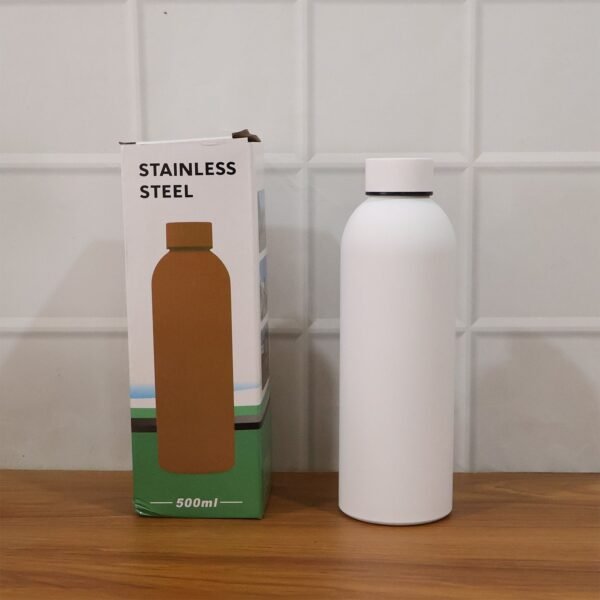 stainless steel double wall vacuum insulated drink water (white / 500 ml approx)