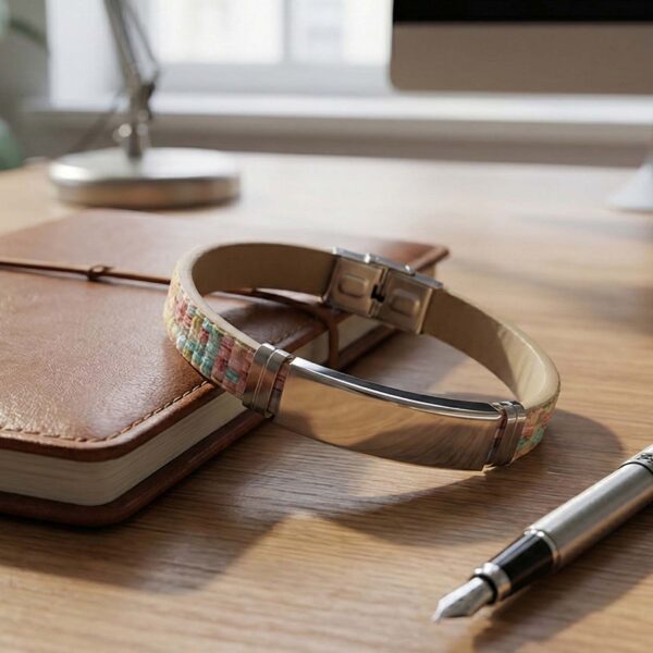 premium fancy wrist bracelet with multicolor woven design (1 pc) premium fancy wrist bracelet with multicolor woven design (1 pc)