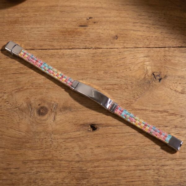 premium fancy wrist bracelet with multicolor woven design (1 pc) premium fancy wrist bracelet with multicolor woven design (1 pc)