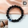 elegant dual tone crystal beaded stretch bracelet (1 pc)