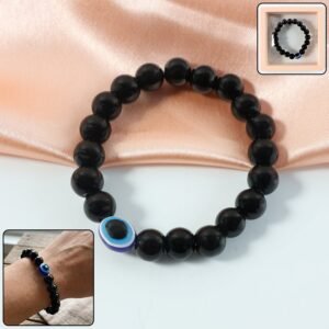 elegant dual tone crystal beaded stretch bracelet (1 pc)