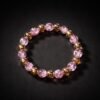 elegant pink crystal beaded stretch bracelet (1 pc)