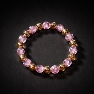 elegant pink crystal beaded stretch bracelet (1 pc)