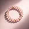 elegant pink crystal beaded stretch bracelet (1 pc)