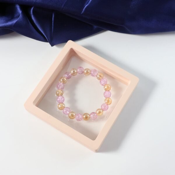 elegant pink crystal beaded stretch bracelet (1 pc)