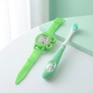 kids toothbrush and cartoon watch toy set