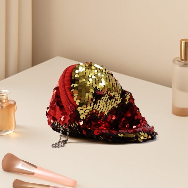 stylish sequin mini cap shaped coin purse (1 pc)