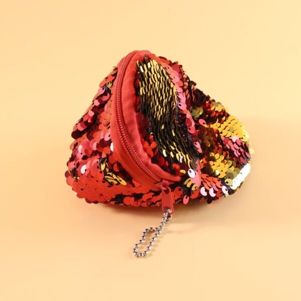 stylish sequin mini cap shaped coin purse (1 pc)