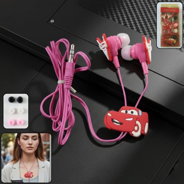 cartoon character wired in ear earphones (1 set)