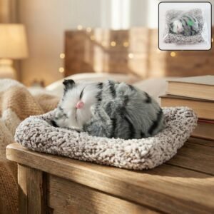 soft plush cute closed eye cat car dashboard showpiece toy (1 pc)