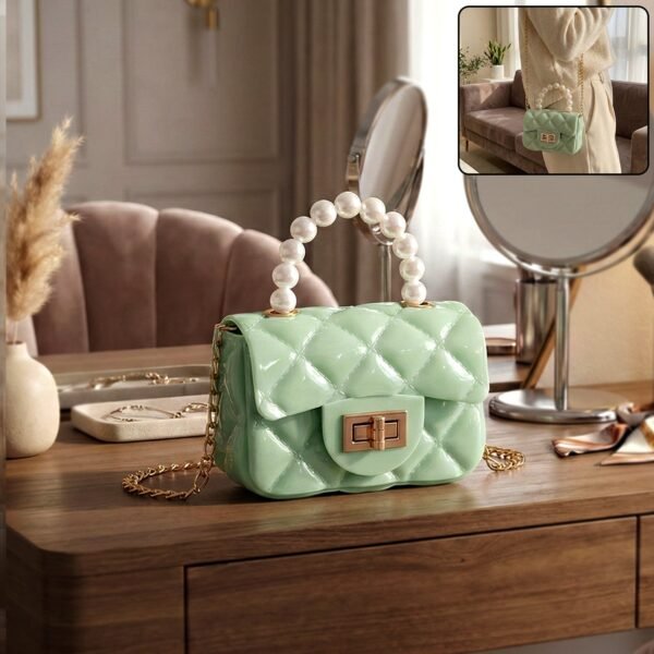 elegant quilted mini handheld & sling fashion handbag (1 pc)