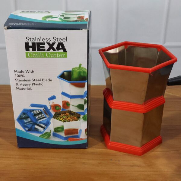 manual hexa style hand operated chilli cutter (1 pc) manual hexa style hand operated chilli cutter (1 pc)