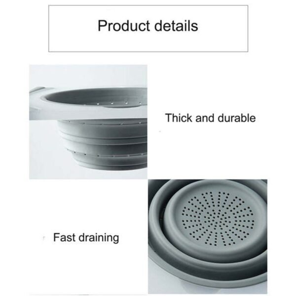 2 in 1 over sink cutting board with built in collapsible strainer (50 x 28 cm)