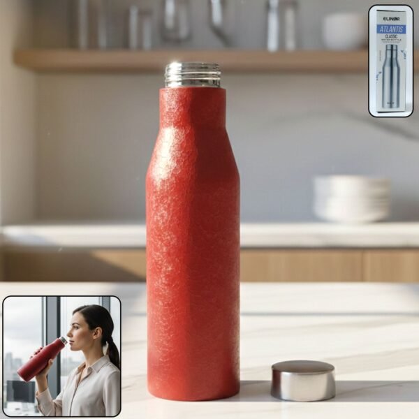 stainless steel water bottle red color (1000 ml, 1 pc)