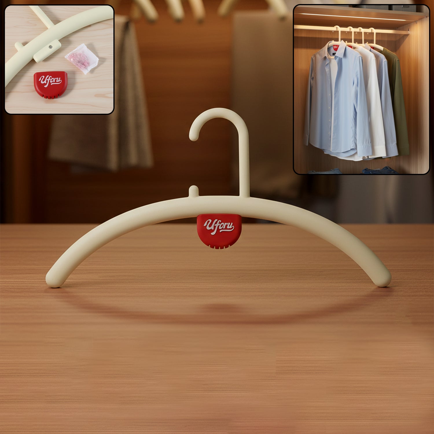multipurpose anti slip plastic clothes hanger with fragrance holder (1 pc)
