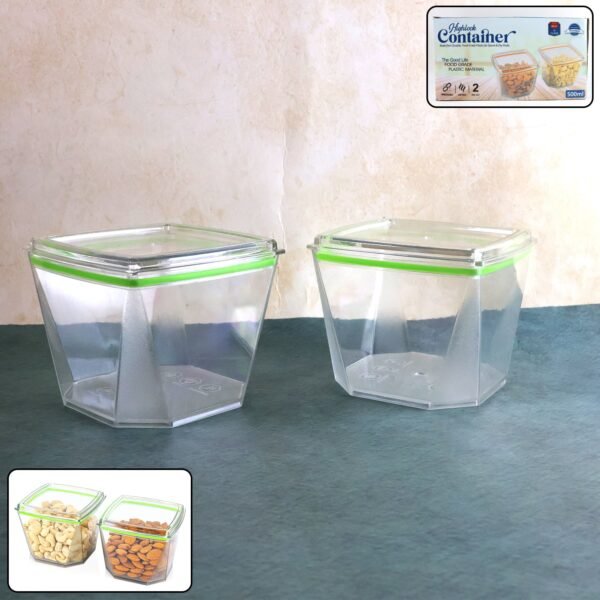 food storage container set with leak proof lid (500 ml / 2 pc)
