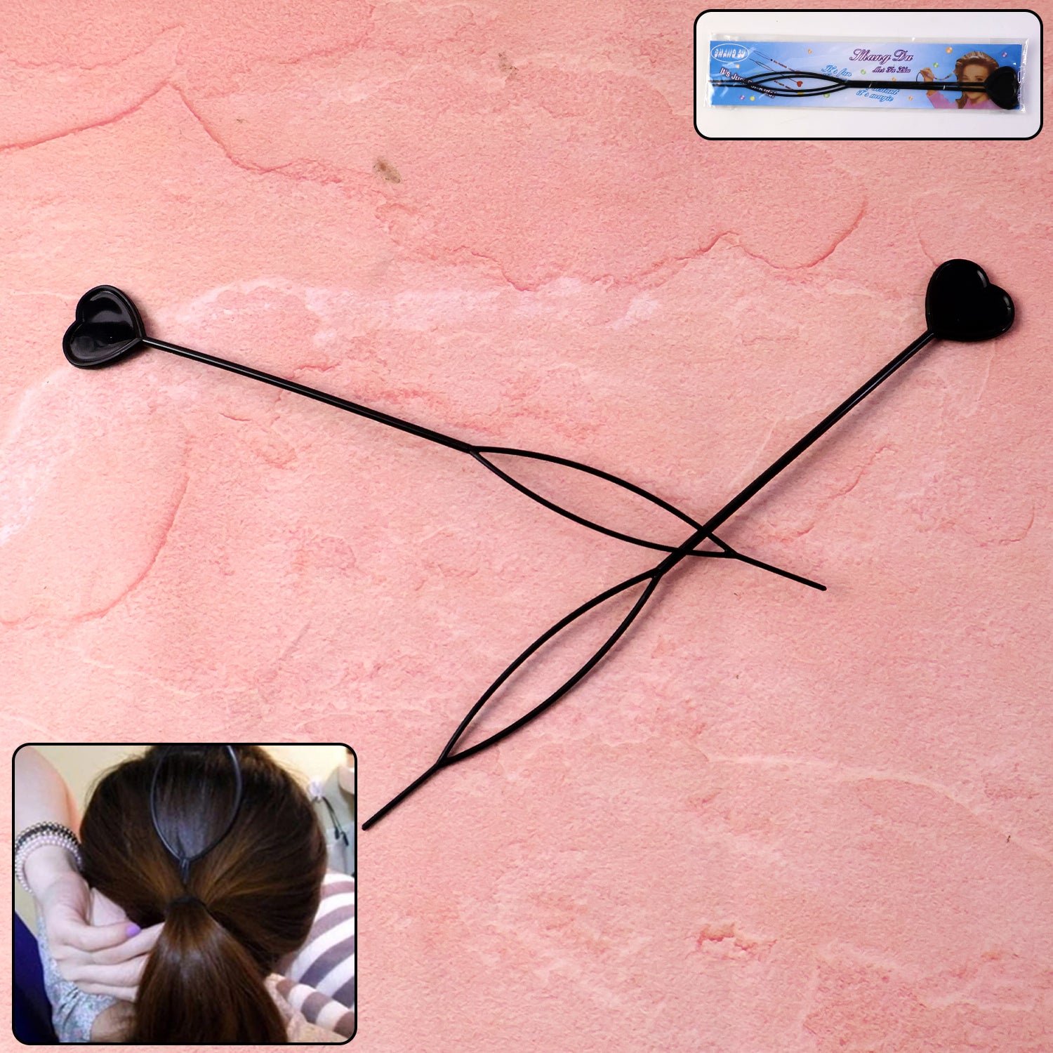 heart shaped hairpin set (2 pcs)
