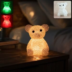 bear decorative led night lamp with color changing glow (1 pc)