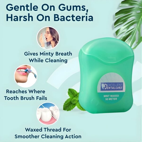 mint waxed dental floss â€“ (50 meter )