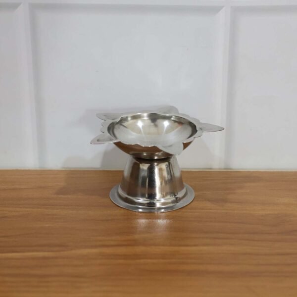 stainless steel sunflower design diya stand (big size) (1 pc)