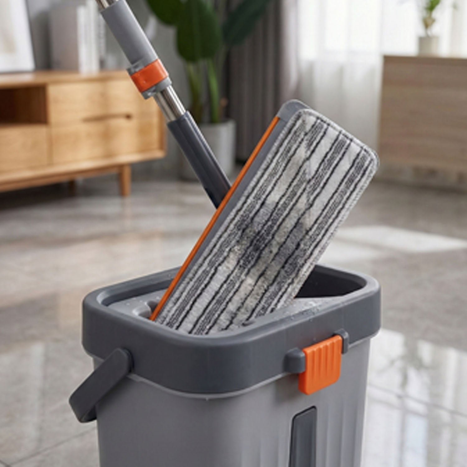 big size flat mop with bucket set (1 set) big size flat mop with bucket set (1 set)