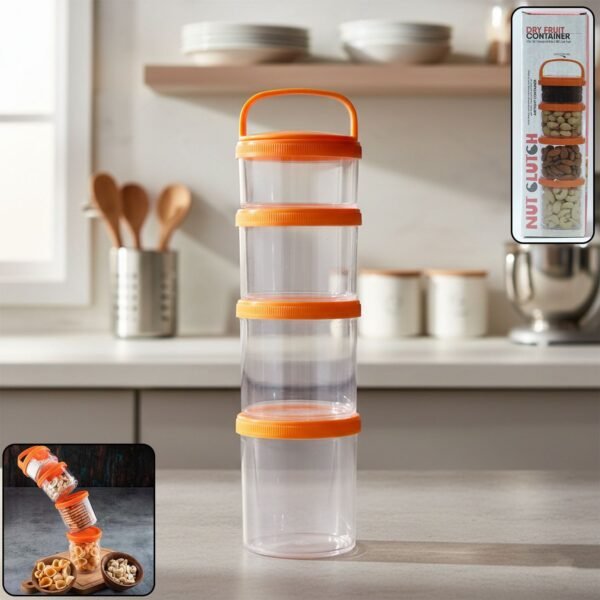 4 in 1 stackable dry fruit storage container (1 set)