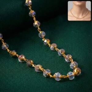 elegant gold tone faceted crystal beaded necklace (1 pc)
