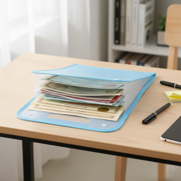 13 pocket document file folder with handle