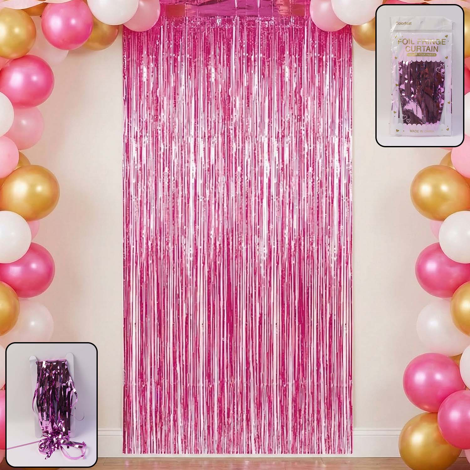 decorative foil fringe curtain for birthday & party decoration