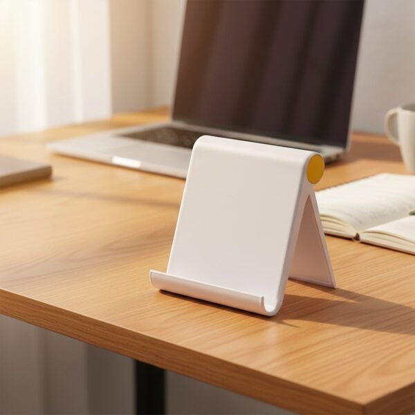 plastic foldable desktop mobile stand (1 pc / white)