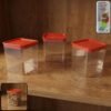 3 piece airtight food storage container set (1 set / 350 ml)