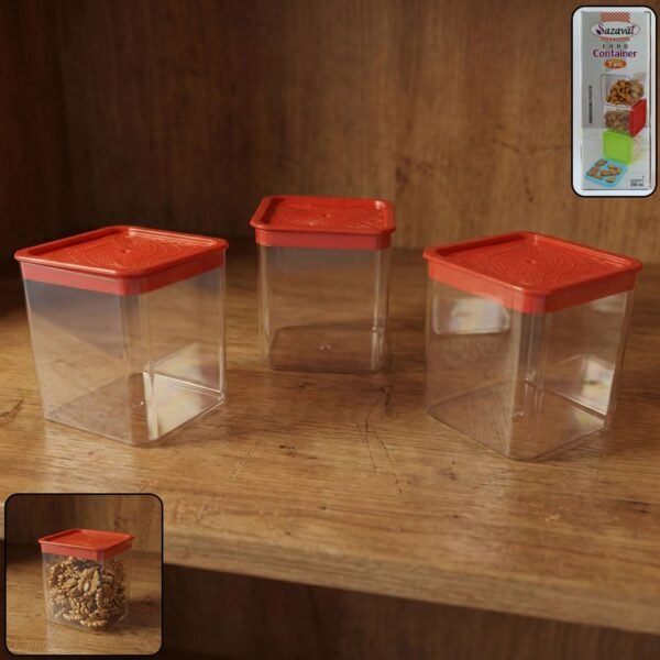 3 piece airtight food storage container set (1 set / 350 ml)