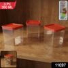 3 piece airtight food storage container set (1 set / 350 ml)