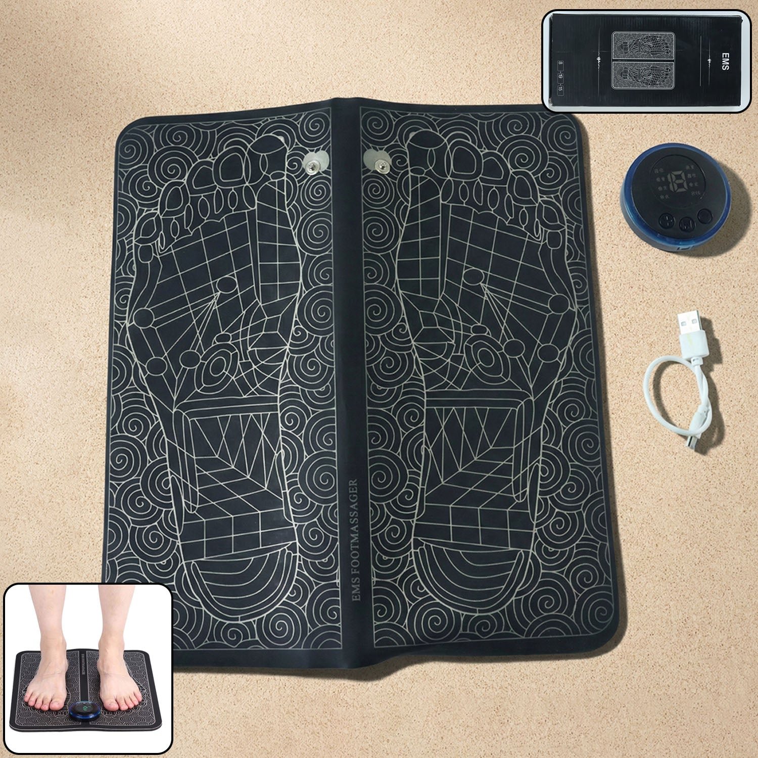 electric ems foot massage therapy mat (1 pc)