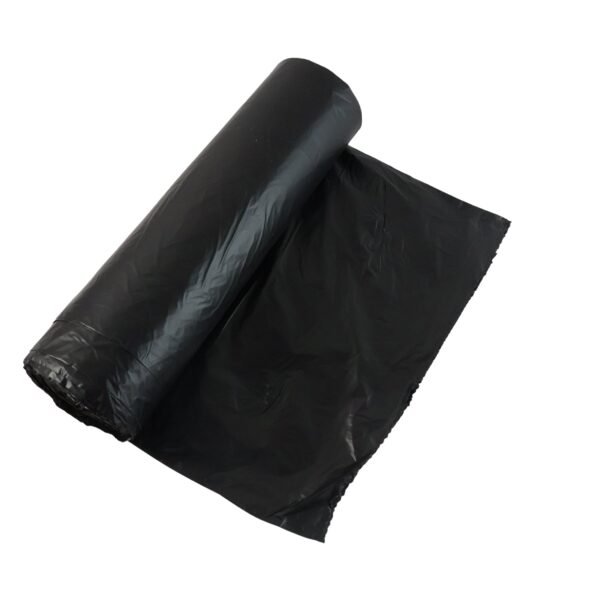 heavy duty black garbage bag roll for home & commercial waste disposal (1 roll)